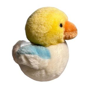 Vintage Love Land Easter Duckling Duck Plush Stuffed‎ Animal 6" Yellow Blue Pink